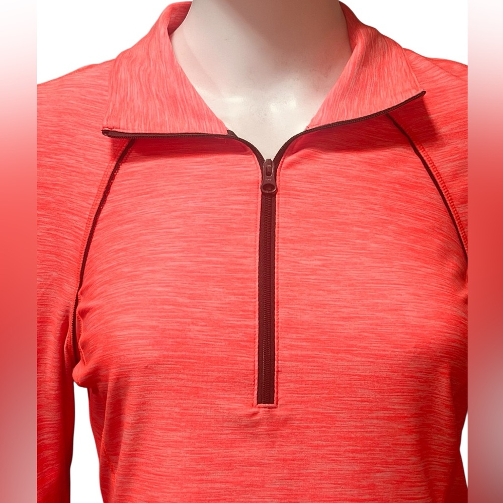 Zella Women's Size Medium Orange  1/4 Zip Long Sleeve Athletic Top - Picture 2 of 7